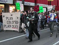 Protest i Canada mod Plan Colombia og amerikansk og colombiansk statsterror